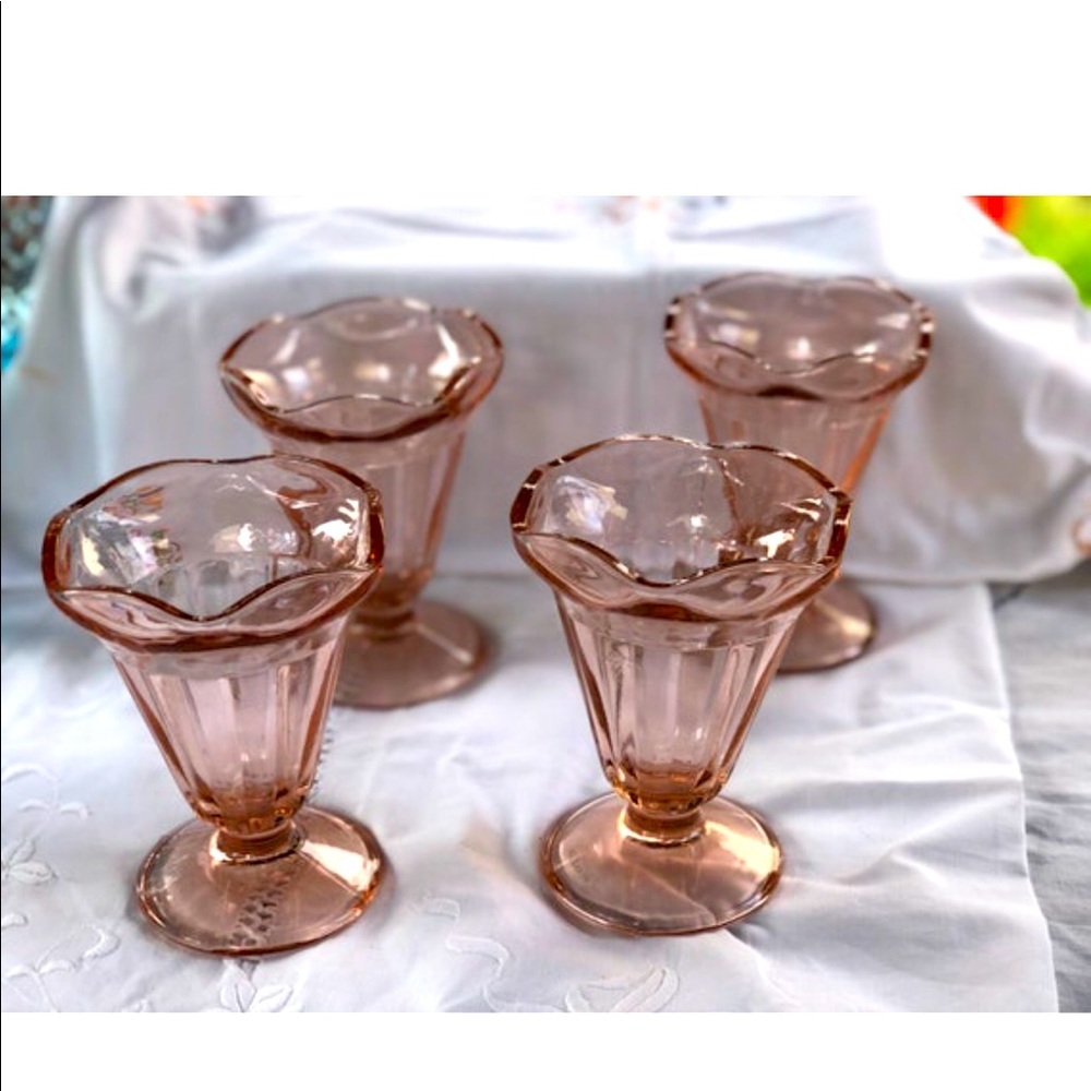 KIG Pink Fluted Dessert Glasses Set of 4 Indonesia
